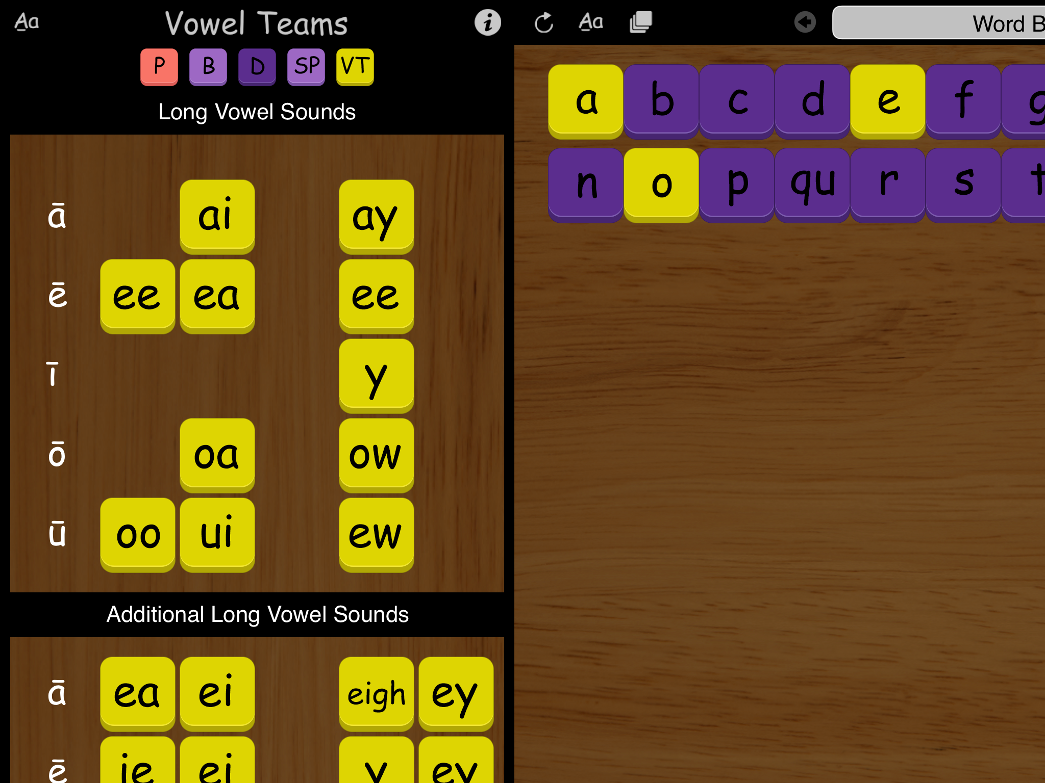 TacTilesApp Vowel Teams
